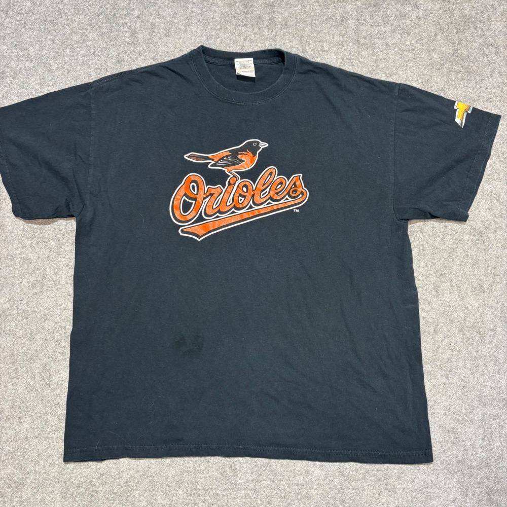 Baltimore Orioles MLB T-Shirt Mens XL Black Gildan Heavy Cotton Graphic Tee Bird